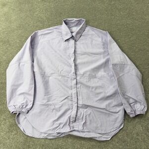 Wilo The Label Nylon Snap Front Shirt Womens S Lavender Oversized Long Sleeve